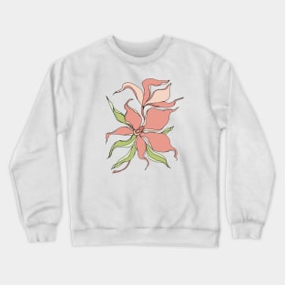 Holiday gift. Funny art print, beautiful illustration, print with pink flower. Happy holiday present. Orchid. Crewneck Sweatshirt